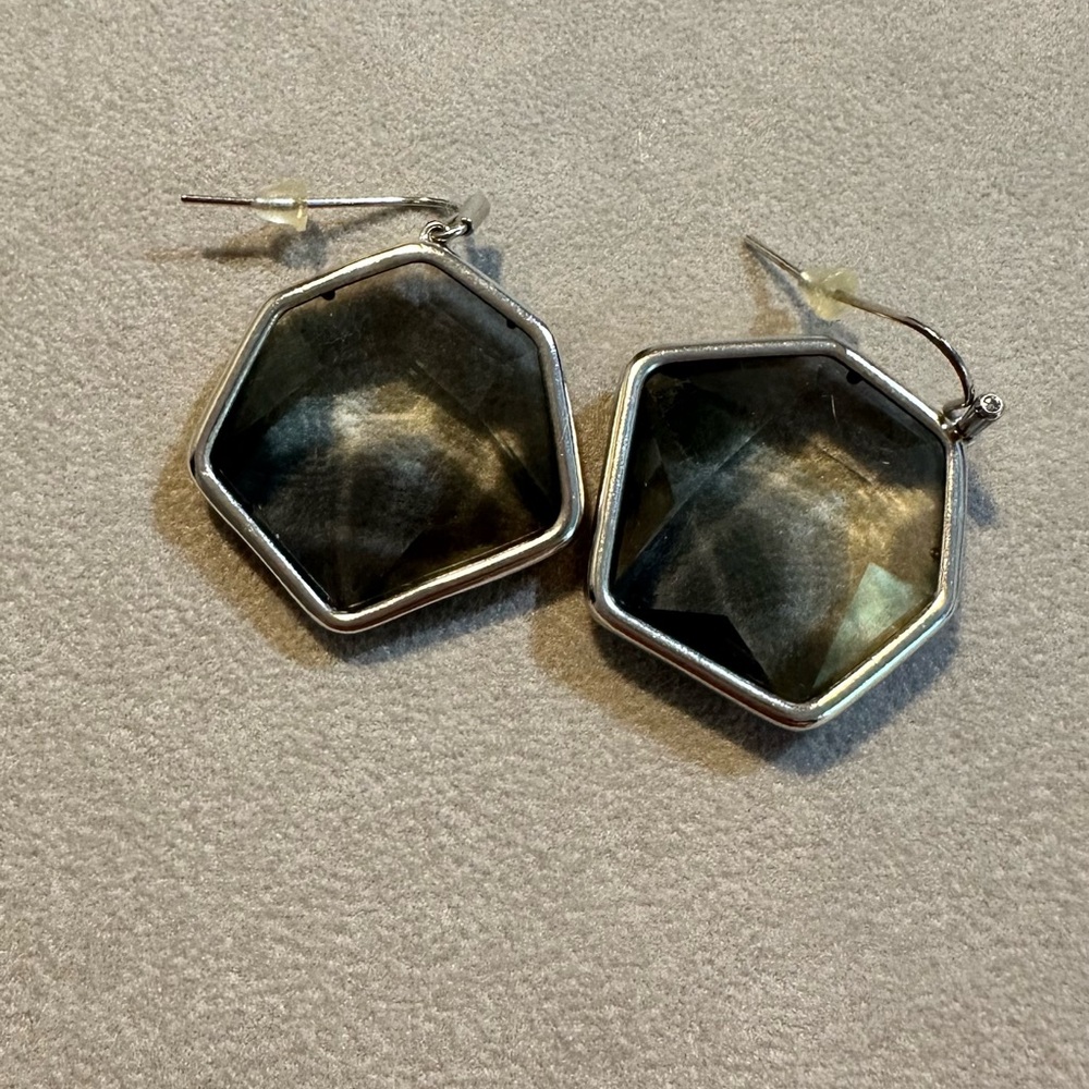 Hexagonal Silver Kendra Scott Earrings - image 1